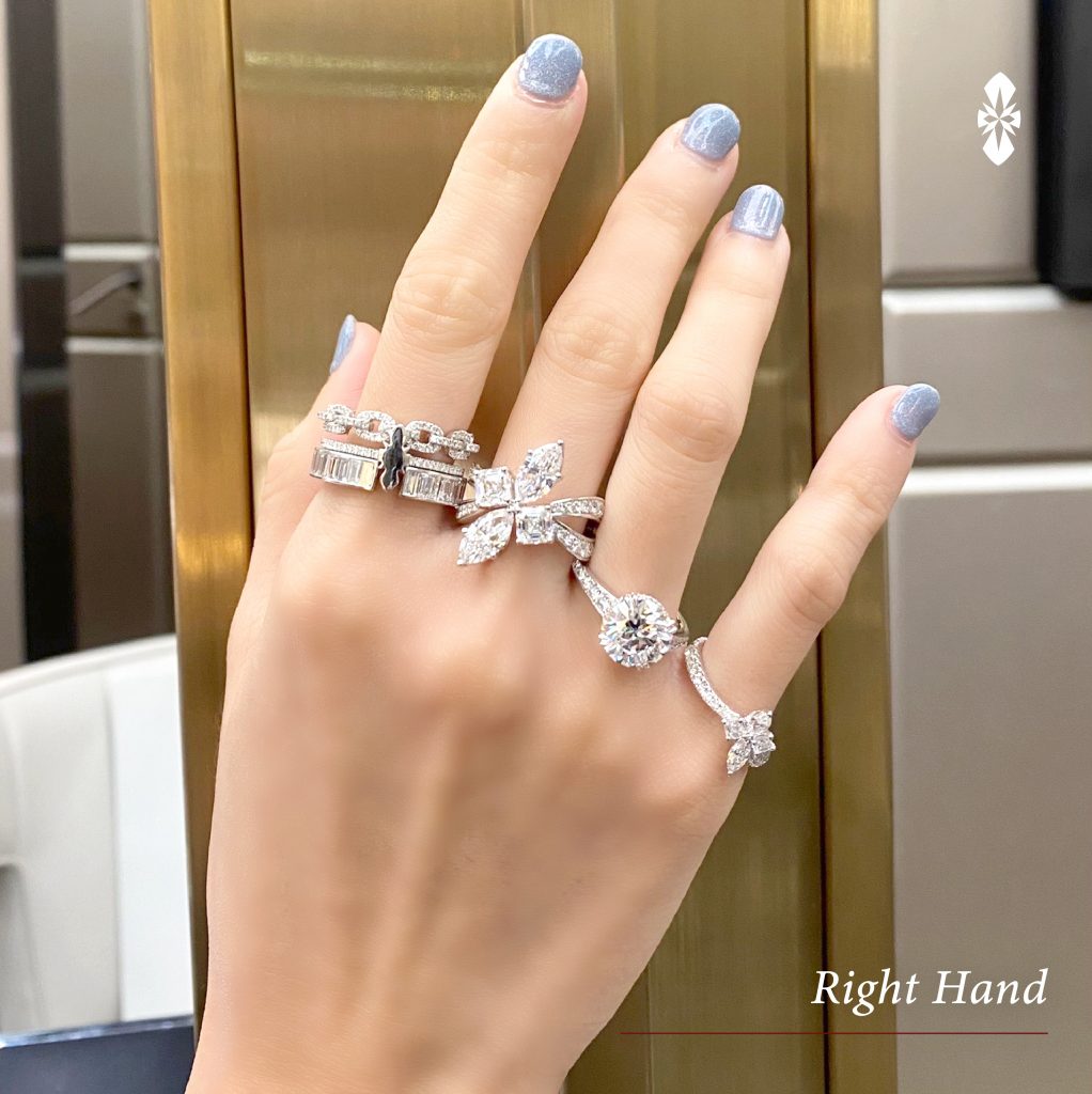 Woman's hand wearing Diamond Ring - LJ1012 – JEWELLERY GRAPHICS